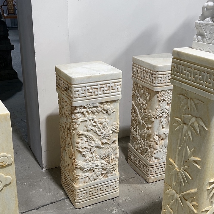 石材汉白玉雕刻一对不上楼