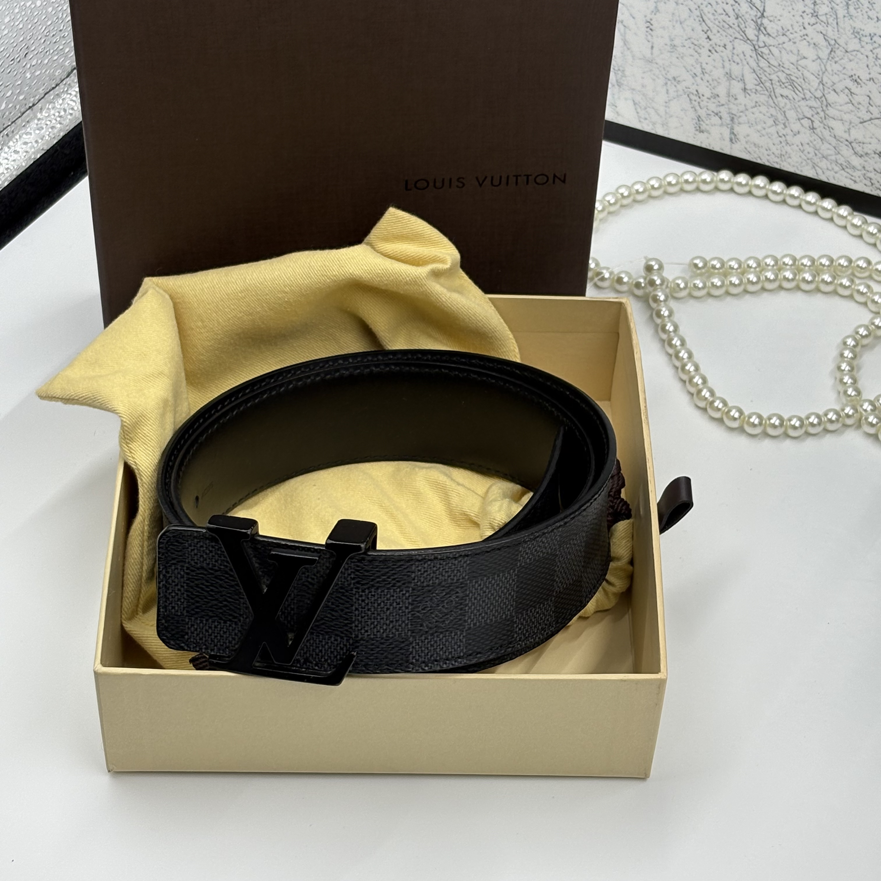 99新 LouisVuitton/路易威登 棋盘格腰带