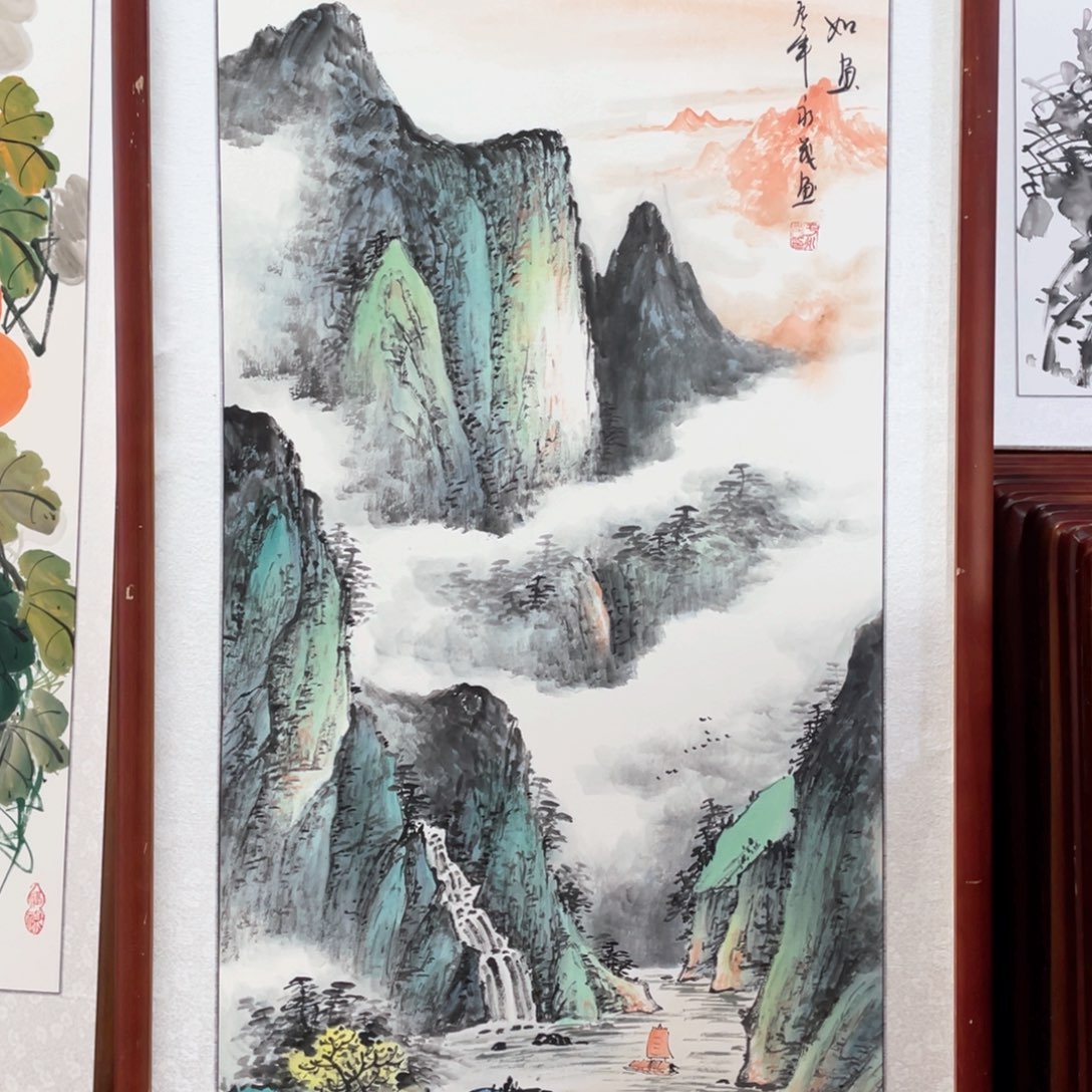 国画带框尺寸63*123厘米