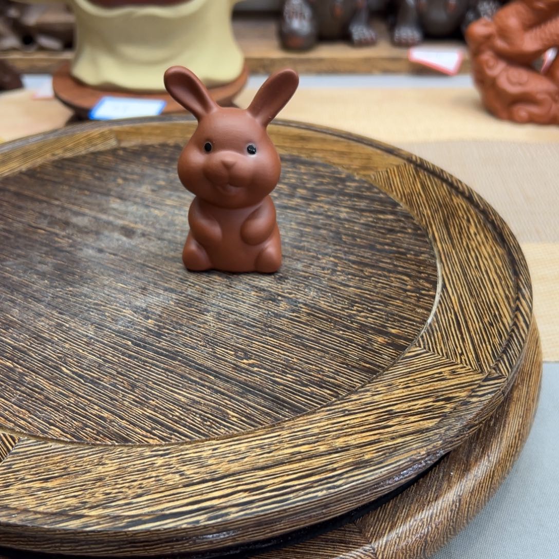 禅***心茶宠紫砂朱泥Q版生肖小兔