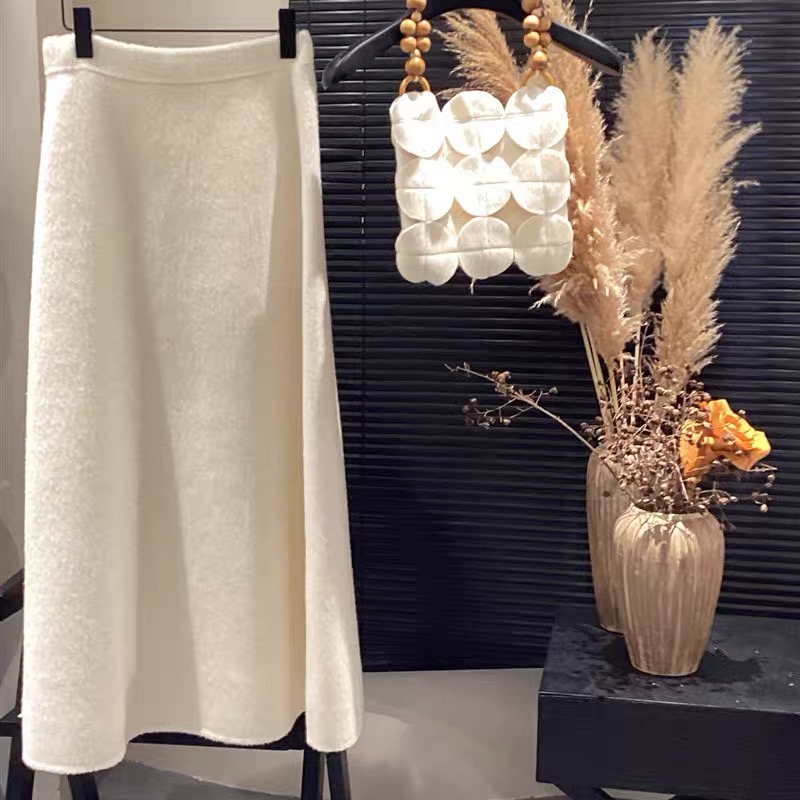 洋气高品质开叉包臀羊毛裙女韩版百搭半身裙