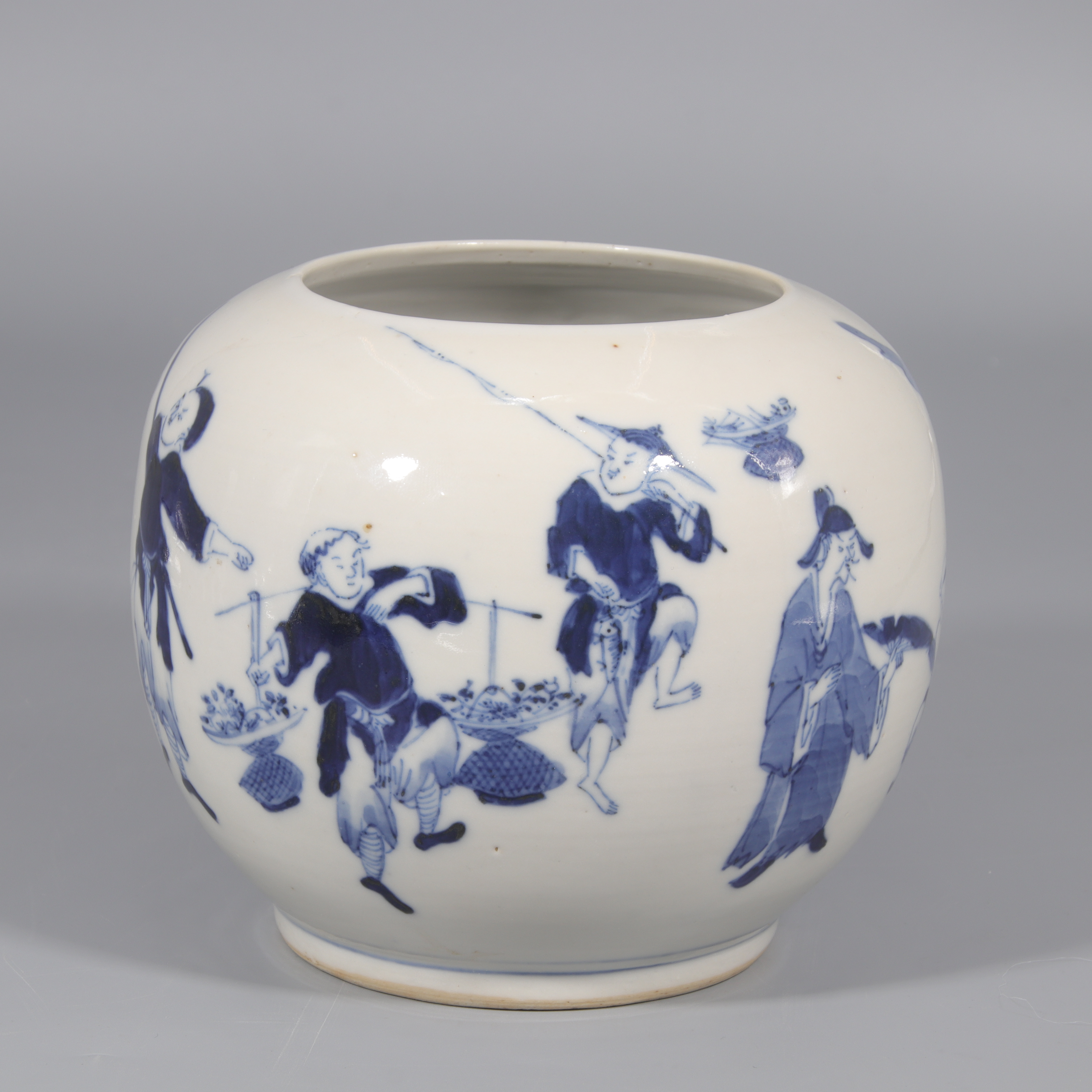 青花人物纹水盂    H412-315