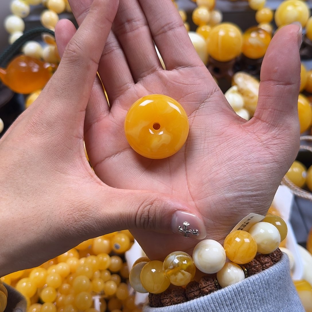 琥珀珠宝奇石未镶嵌平安扣