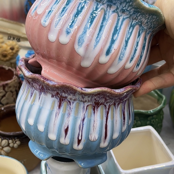 多肉绿植 陶瓷花盆9.9包邮，有孔