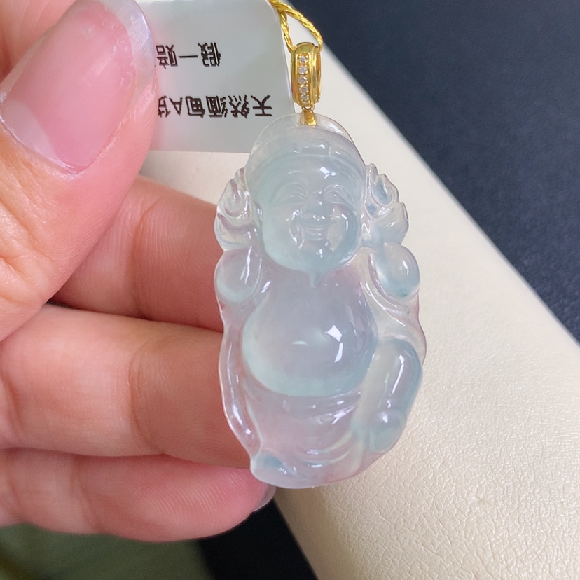 【闪购商品】翡翠颈饰18K金镶嵌财神