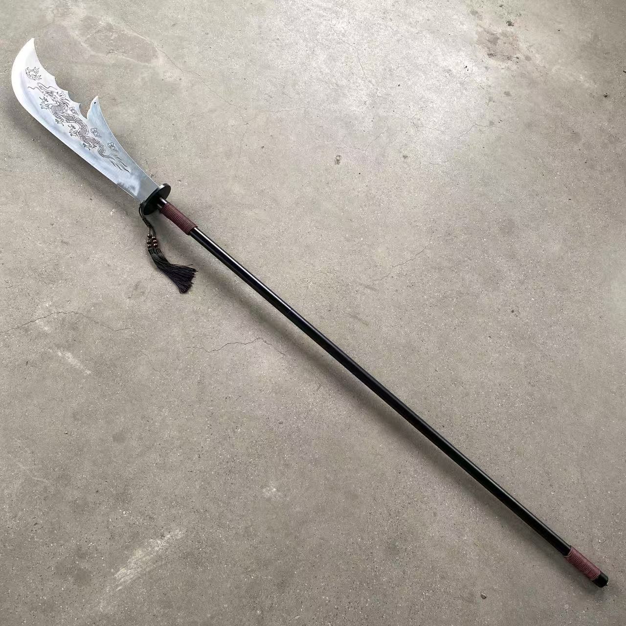 青龙偃月刀龙泉刀剑十八班兵器刀剑一体龙泉锰钢收藏摆件未开刃