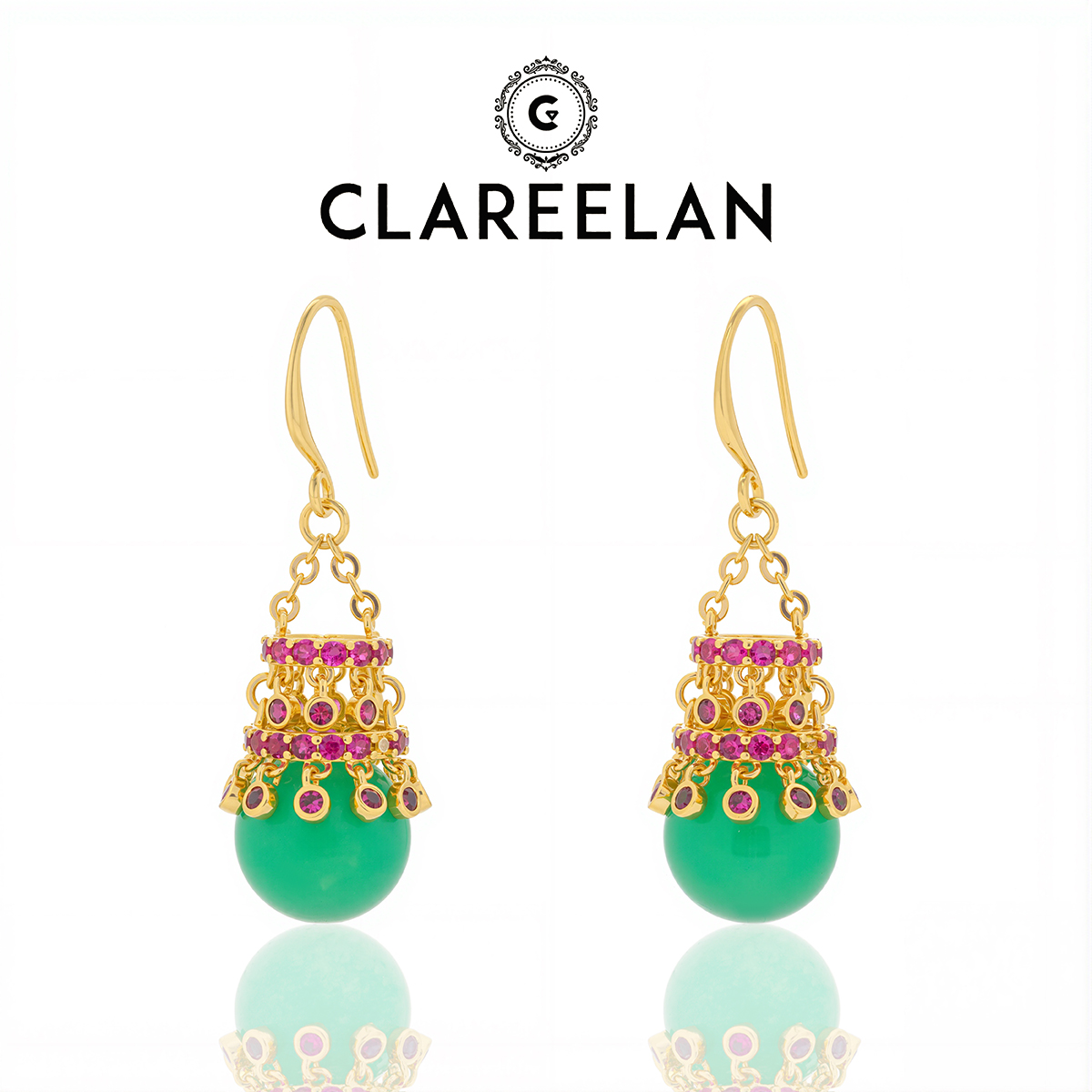 Clareelan 【中式美感】古法民族风红色中国风耳环