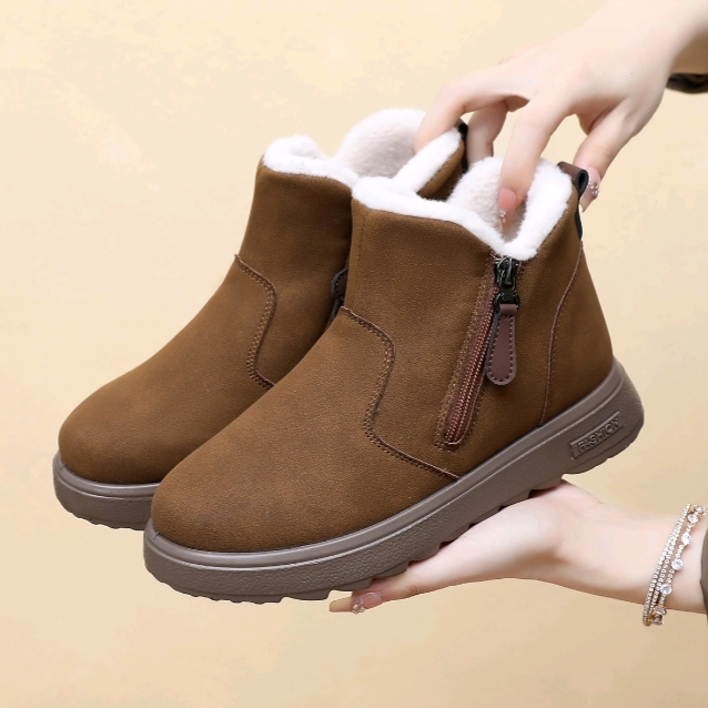 冬季老北京棉鞋妈妈女棉靴冬高帮平底防滑超轻保暖加绒加厚雪地靴