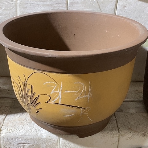 红陶中国宜兴紫砂花盆，