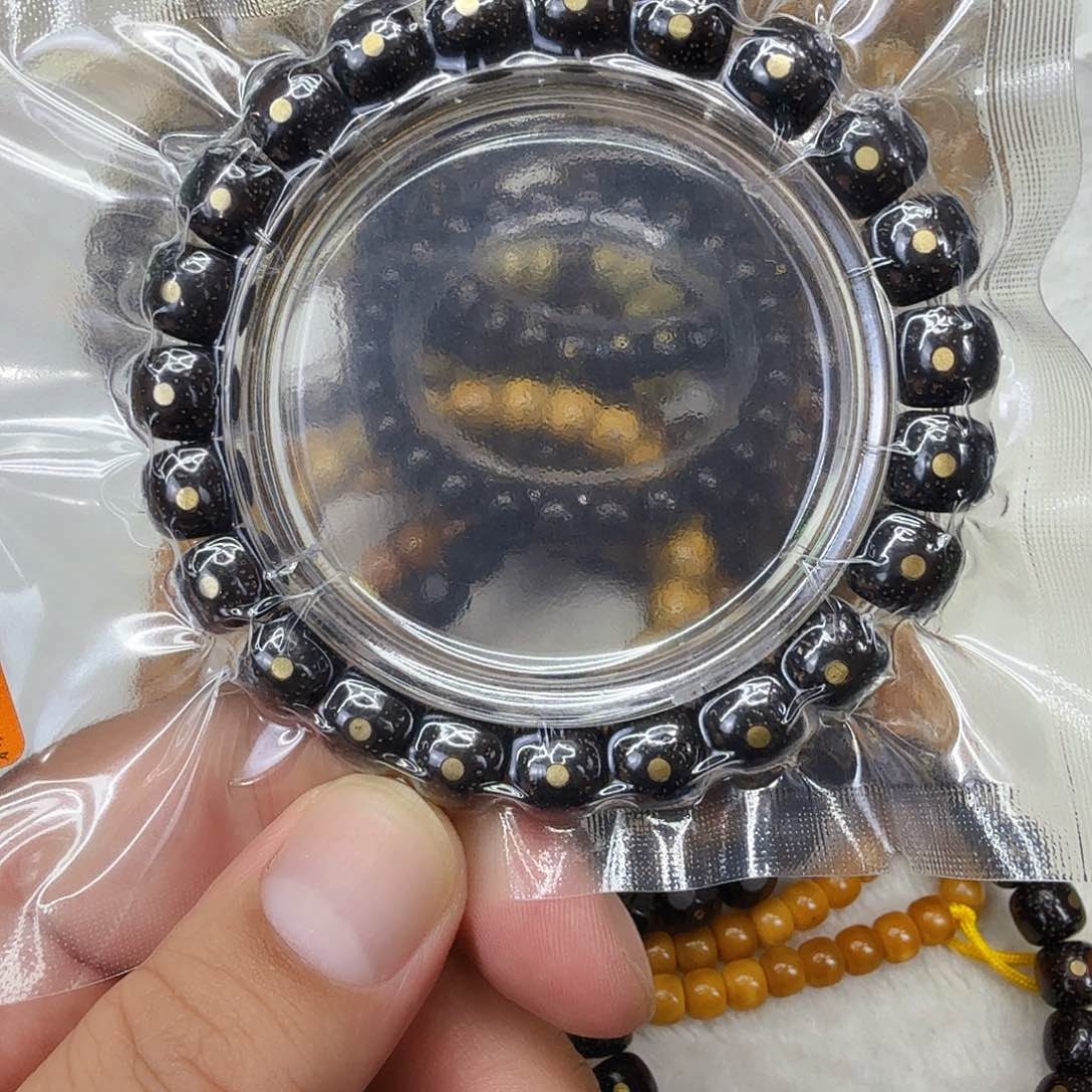 星月菩提手串69殿堂黑金星月菩提单10钉