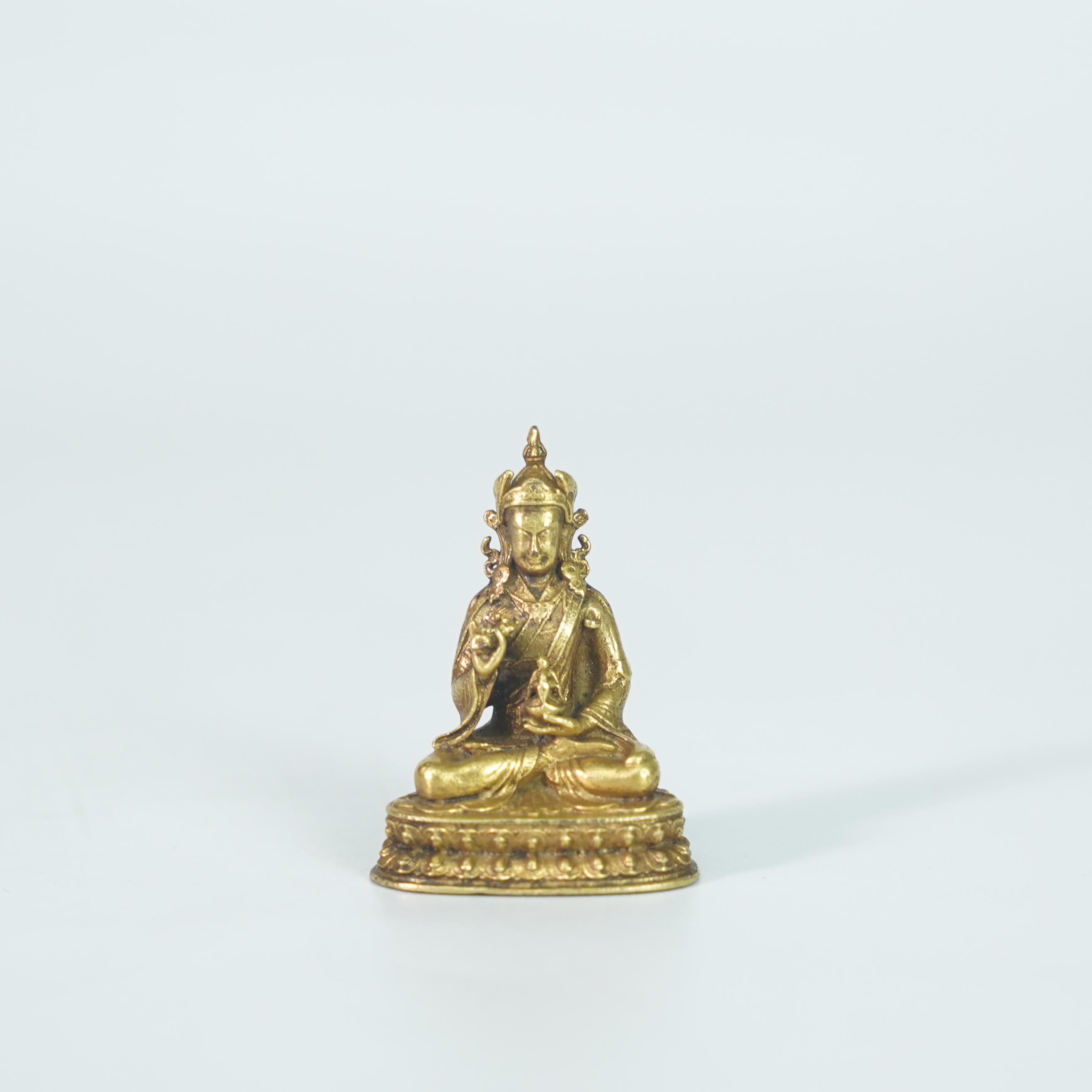 LNJWWBS251221013【十竹斋】清代鎏金莲花寸佛