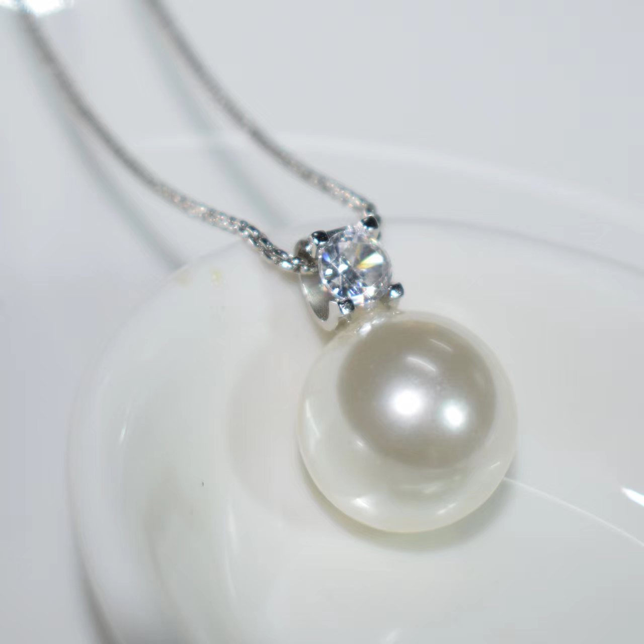 坠链均925银 【戴妃】吊坠王妃 经典 白色气 质 轻奢14MM