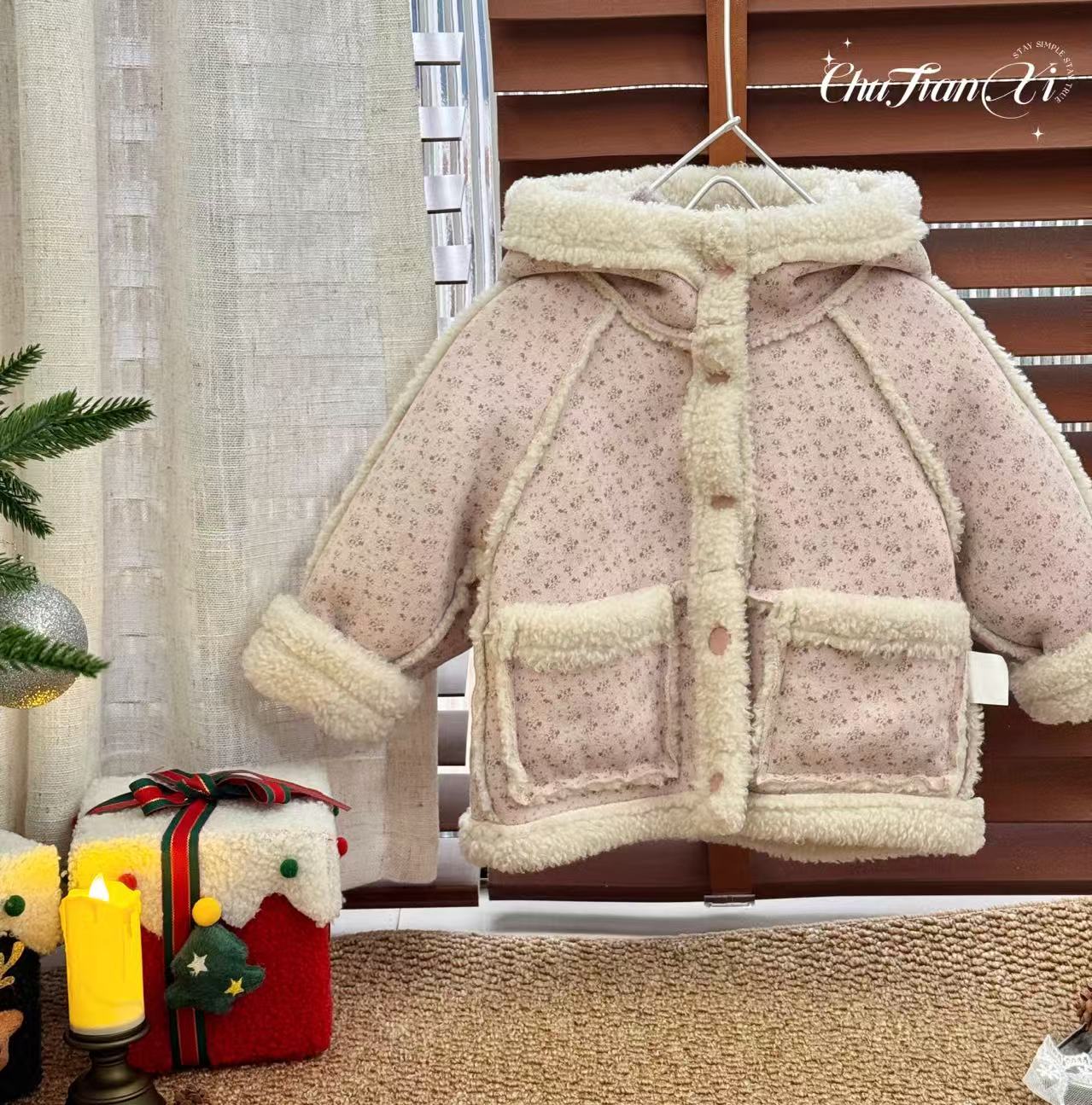 现货【初甜兮】女童外套冬装25新款两面穿洋气女童衣服冬季童装外套