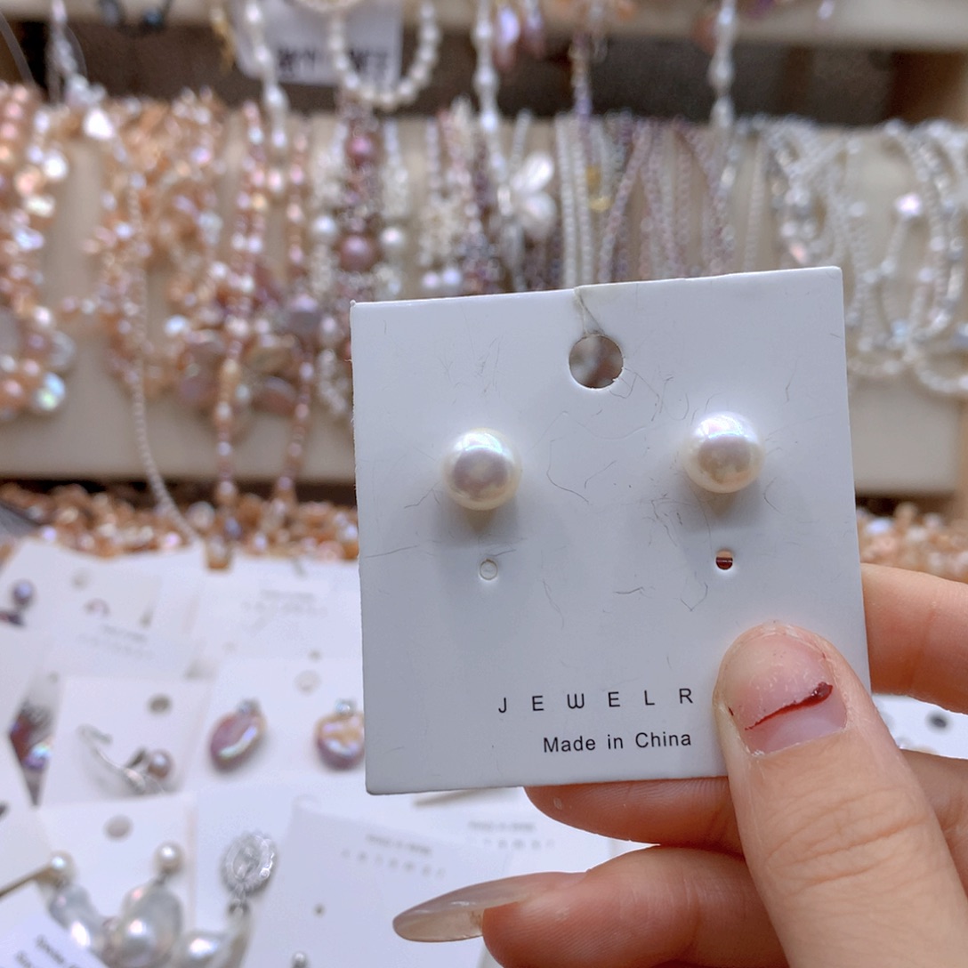 淡水珍珠耳饰银S925镶嵌