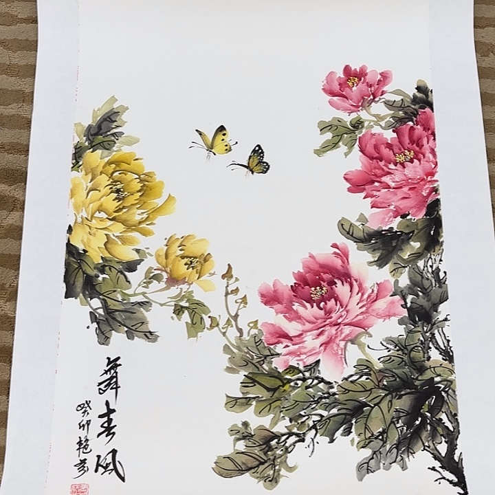 国画花鸟的羽毛被染三开