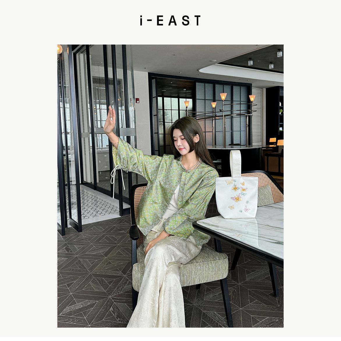 i-EAST 清风徐来~新中式提花高级感开衫外套-4C GF357