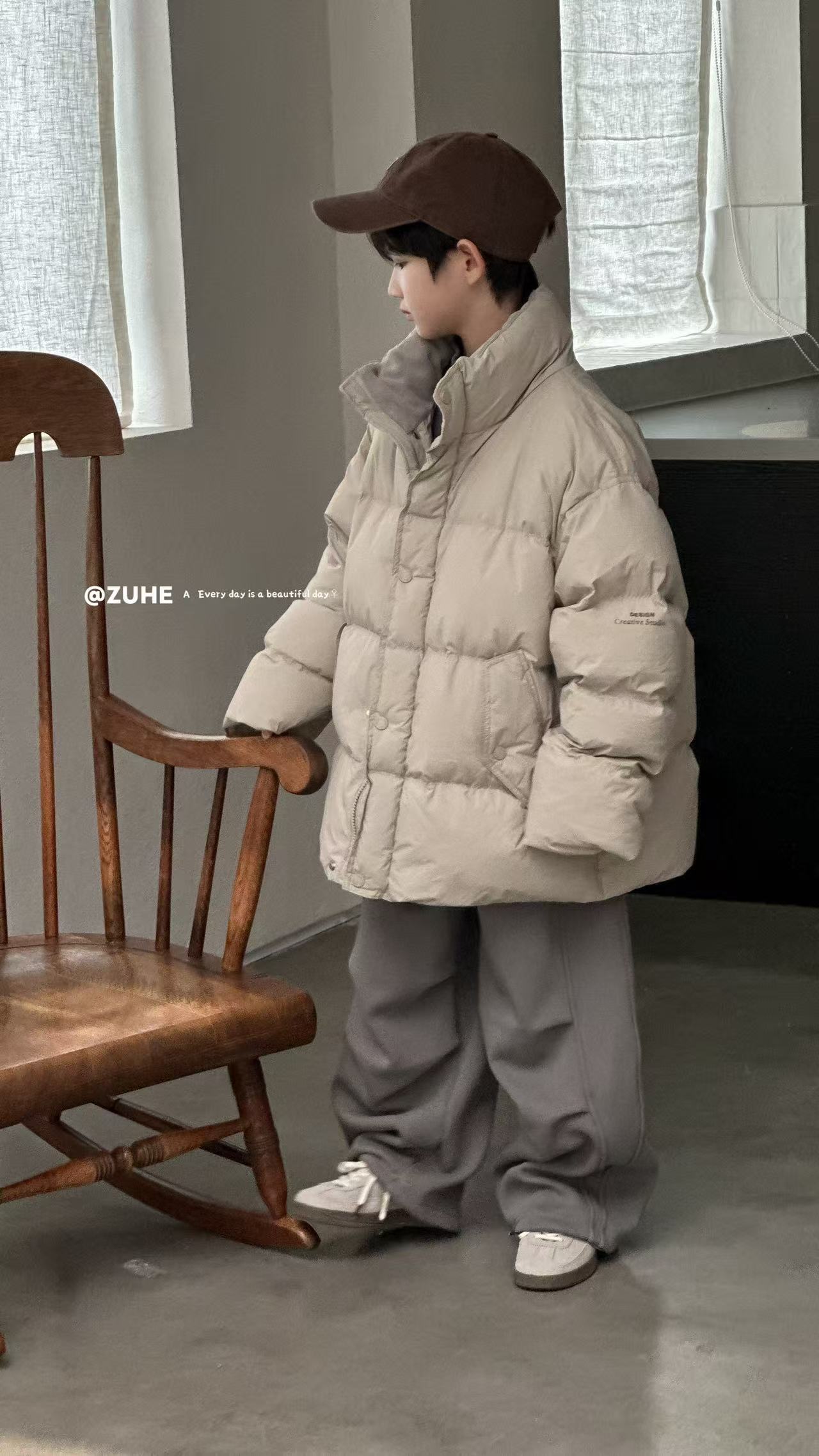 XTJ STUDIO童装 设计师款 ZH加厚免洗立领羽绒服蓬松 冬款新品