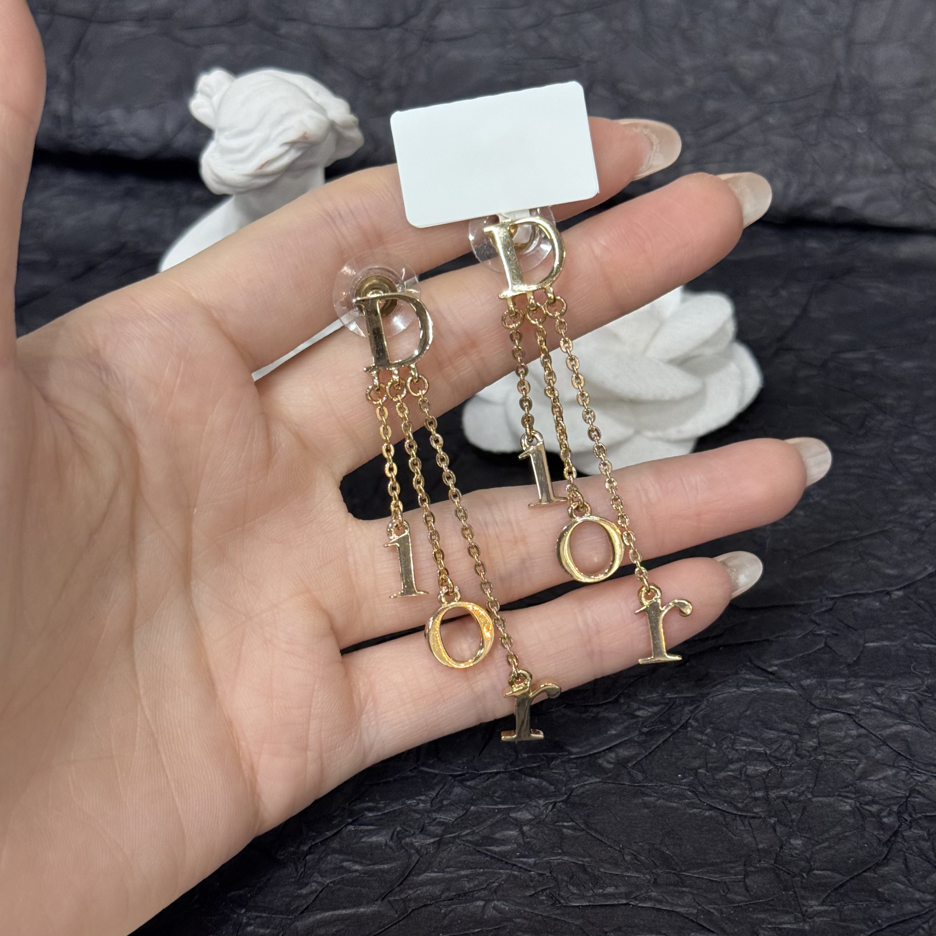 95新 DIOR/迪奥 迪奥流苏字母耳钉扫肩