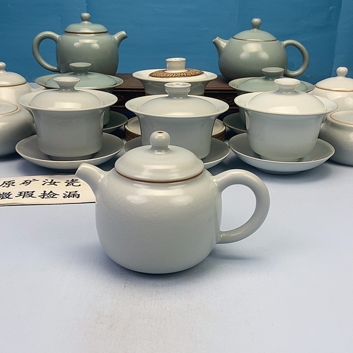 壶仿古月白龙蛋壶原矿原釉原产地