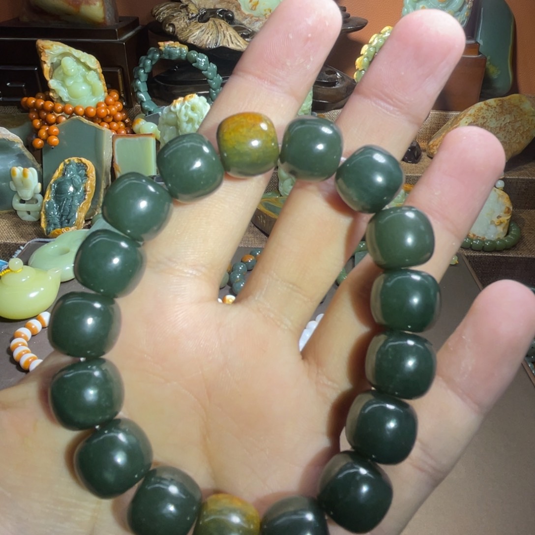 透闪石质玉手链 13 14未镶嵌