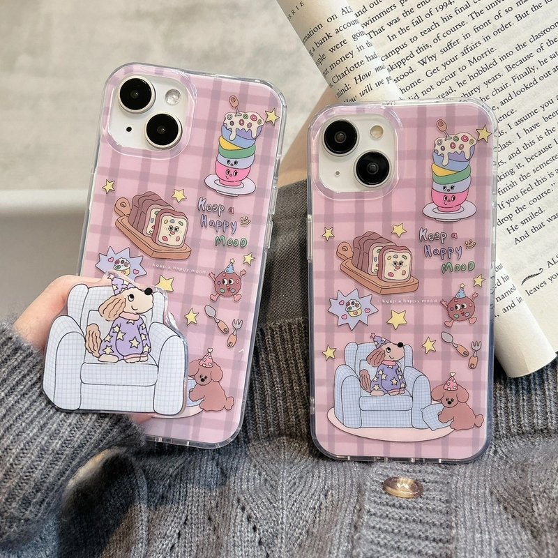 卡通可爱小狗适用苹果16promax手机壳iphone15全包防摔13趣味14女