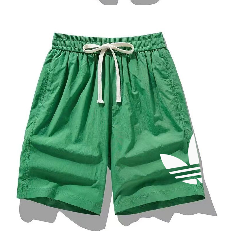 速干短裤潮男夏季美式夏季宽松纯色透气印花卡通休闲七分裤痞帅