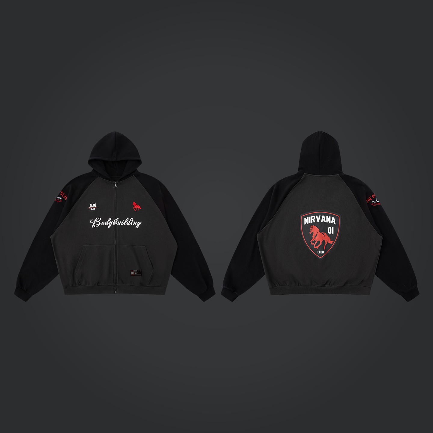 无畏东方无双马年限定乌骓限量999/1徽章休闲连帽卫衣显大宽松男