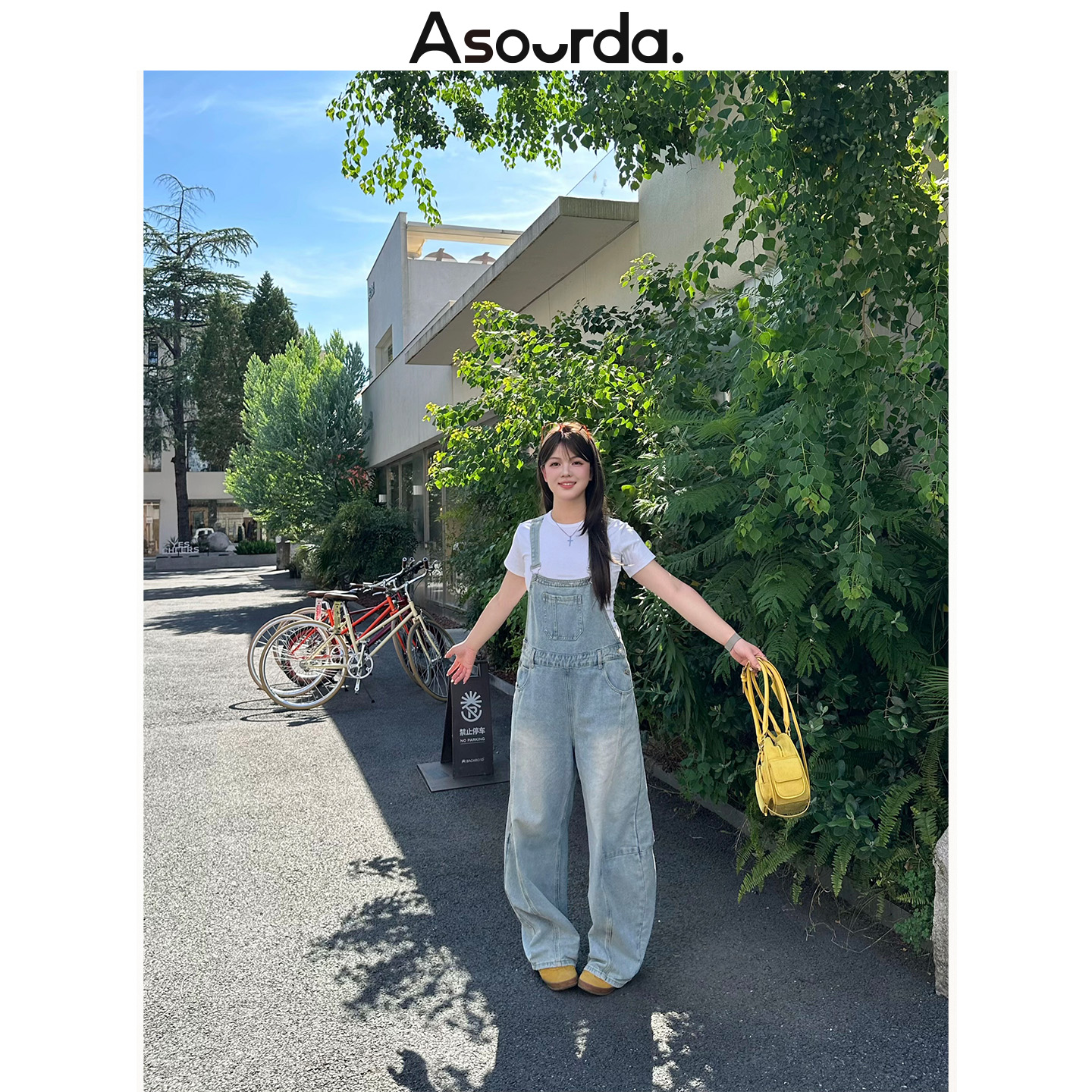 一口苏达塞拉背带裤 高冷酷飒女装出游服装女显瘦牛仔裤子0163