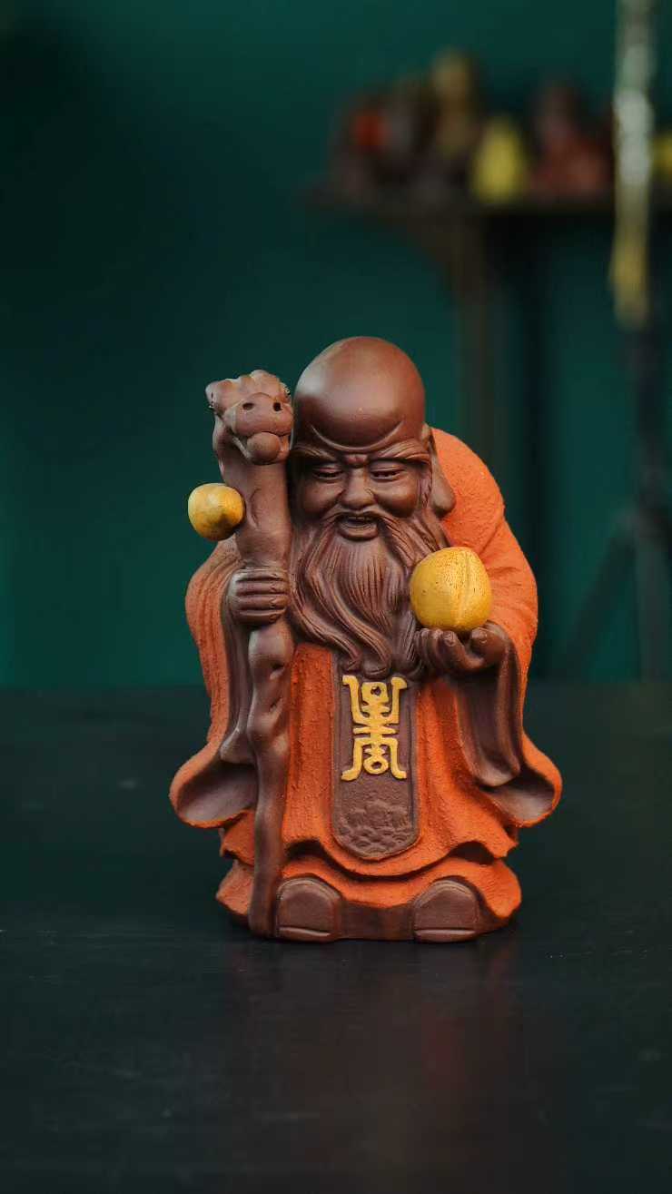 寿星 宜兴紫砂泥塑