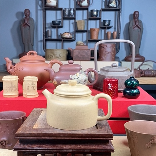 紫砂茶杯拼****)德钟本绿