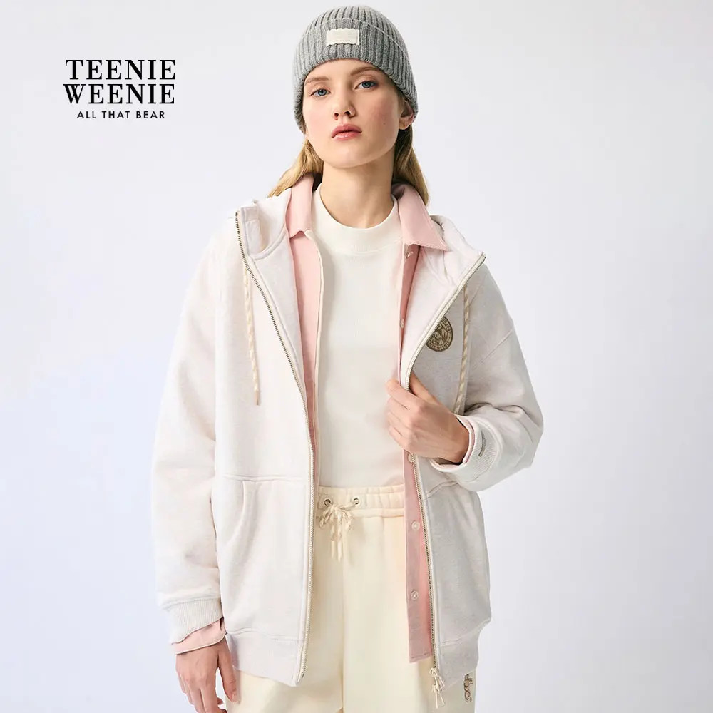 *TeenieWeenie小熊女卫衣25宽松舒适休闲开衫连帽外套TTMZ254TC7A