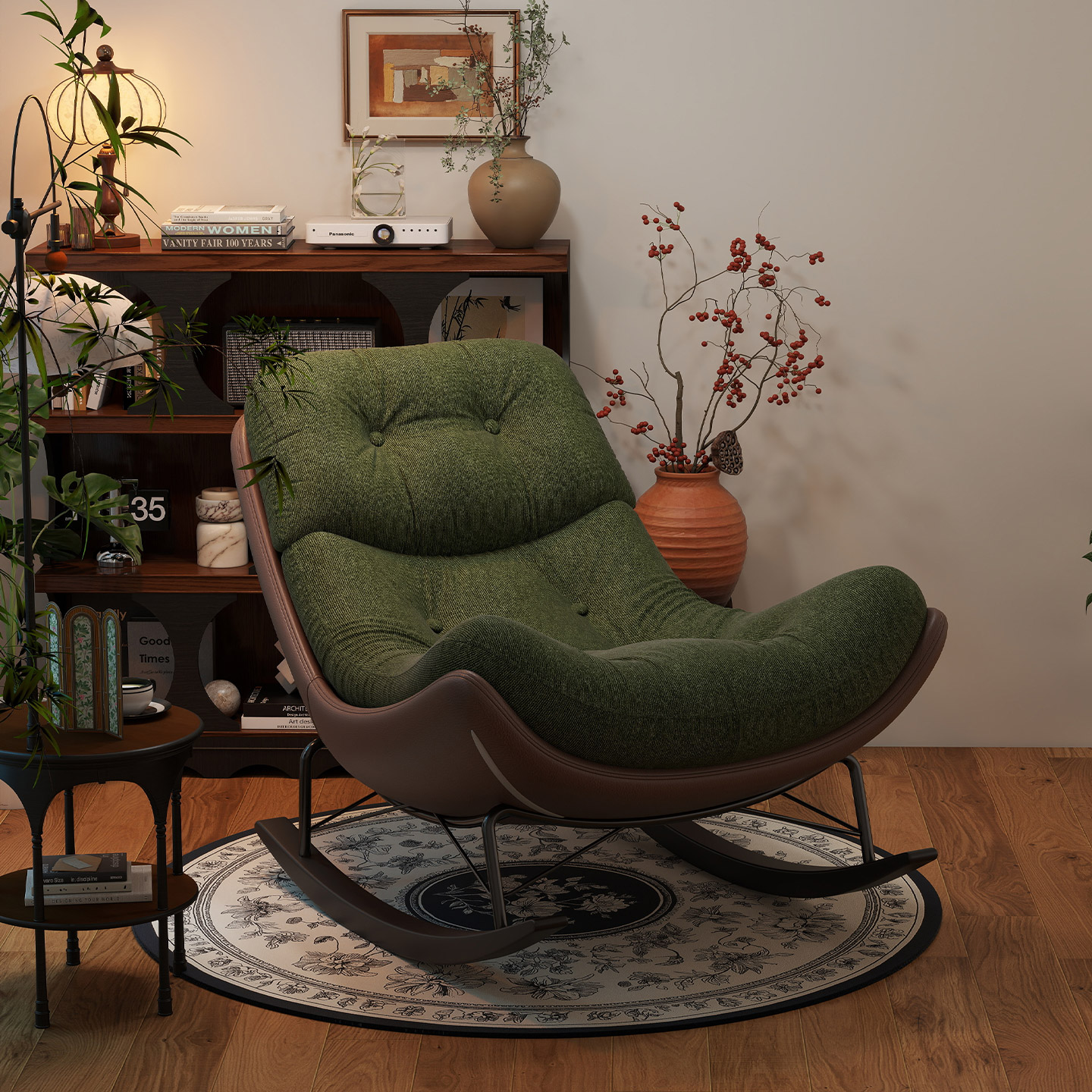 阑珊阁复古原创懒人摇摇椅大人躺椅阳台家用休闲客厅单人沙发椅子