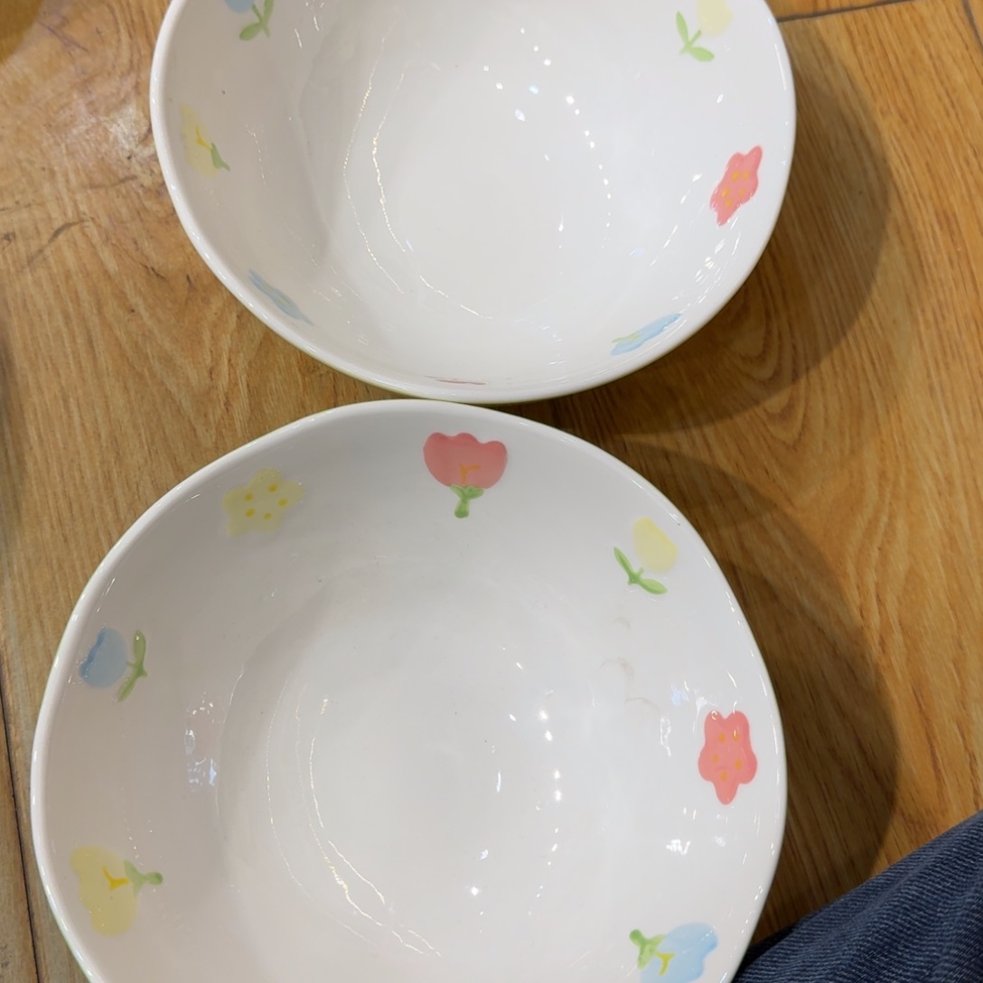 瓷绿色蓝色两个碗