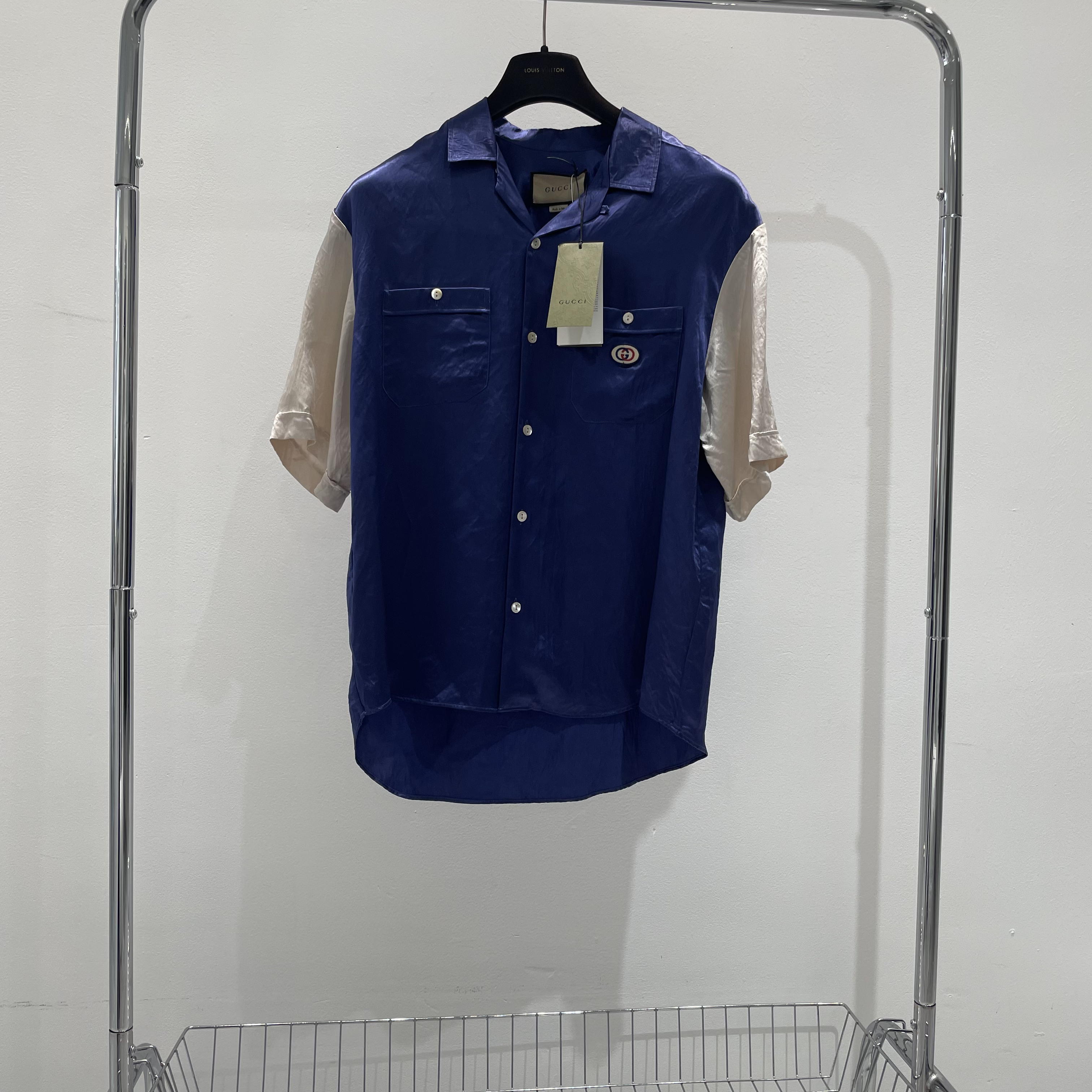 99新 GUCCI/古驰 双g丝绸短袖 yy00824 尺码50