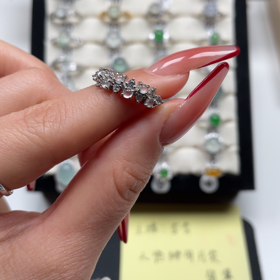 相***x翡翠银S925镶嵌戒指买断不退不换