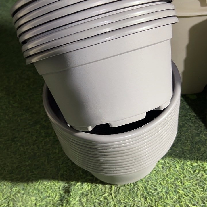 正品灰色老庄盆22外径12高8个盆