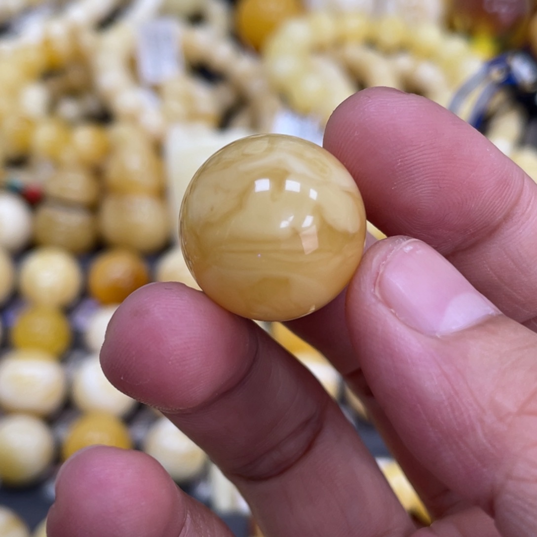 未镶嵌琥珀珠宝奇石19.6mm妖花