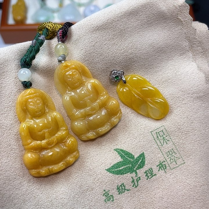 翡翠项链未镶嵌鱼*观音