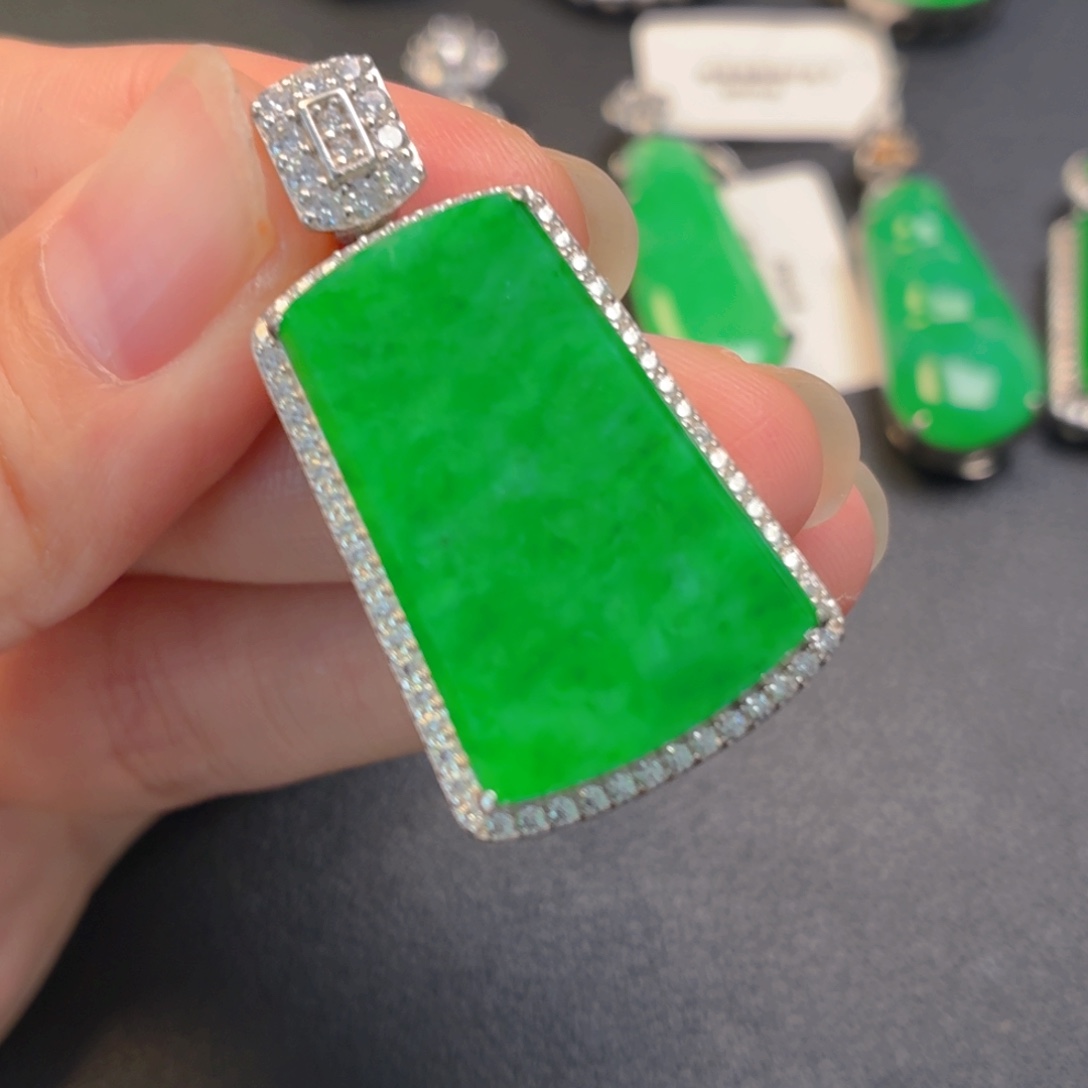 翡翠银S925镶嵌吊坠(不含链)