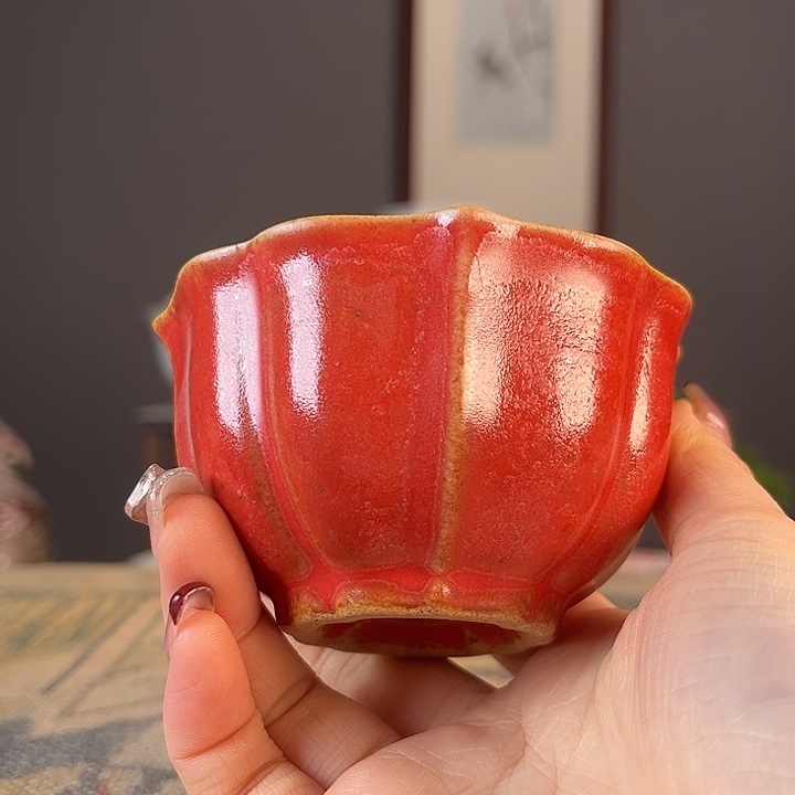 摆件景德柴烧茶杯多人