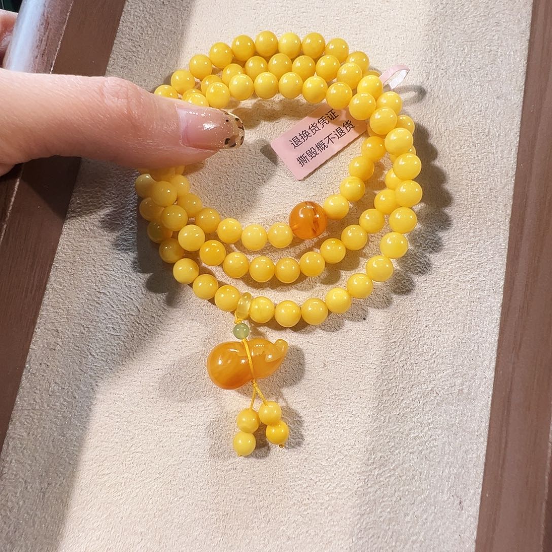 蜜蜡未镶嵌手链蜜蜡6.9mm