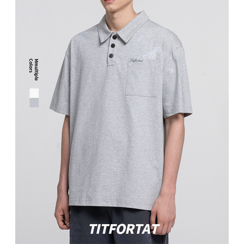 TITFORTAT「寒武纪」限定25春夏口袋绣花男士POLO衫运动简约宽松