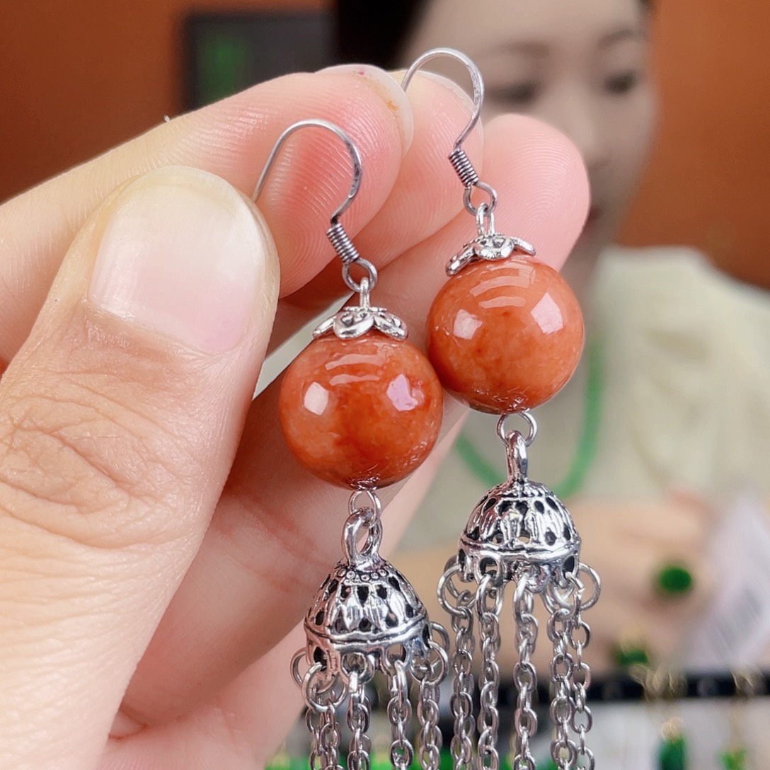 翡翠未镶嵌耳饰饰品