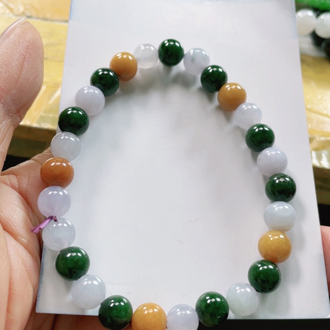 翡翠戒指未镶嵌天然翡翠手串6.8mm