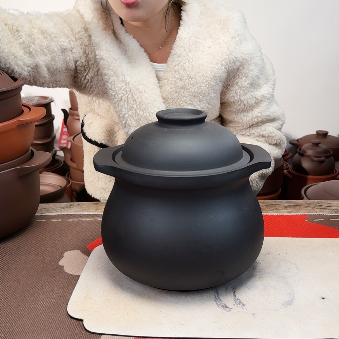紫砂砂锅4升微微瑕