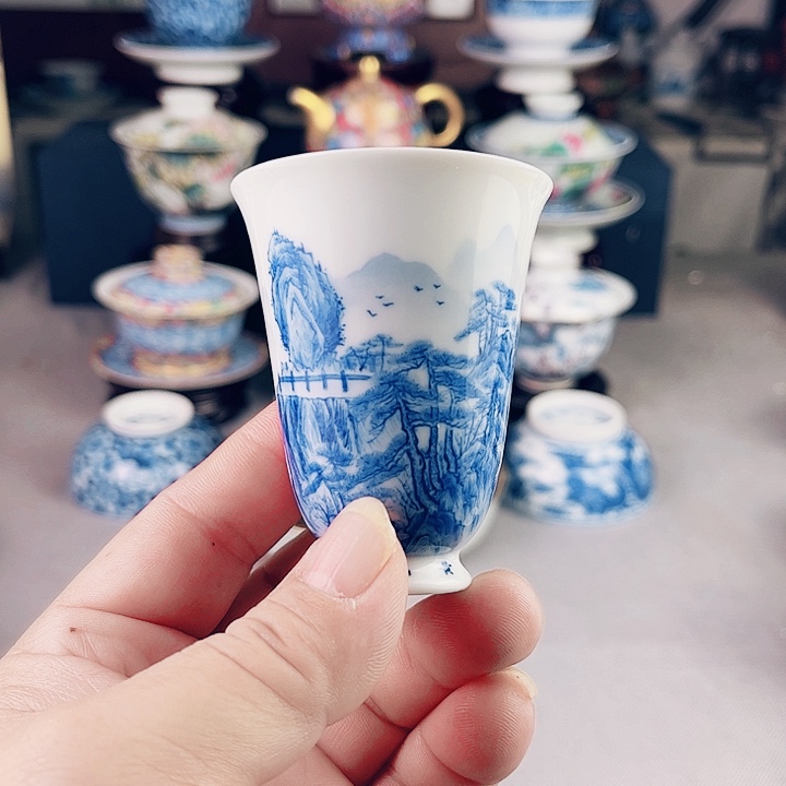 顾老师青花山水主人不