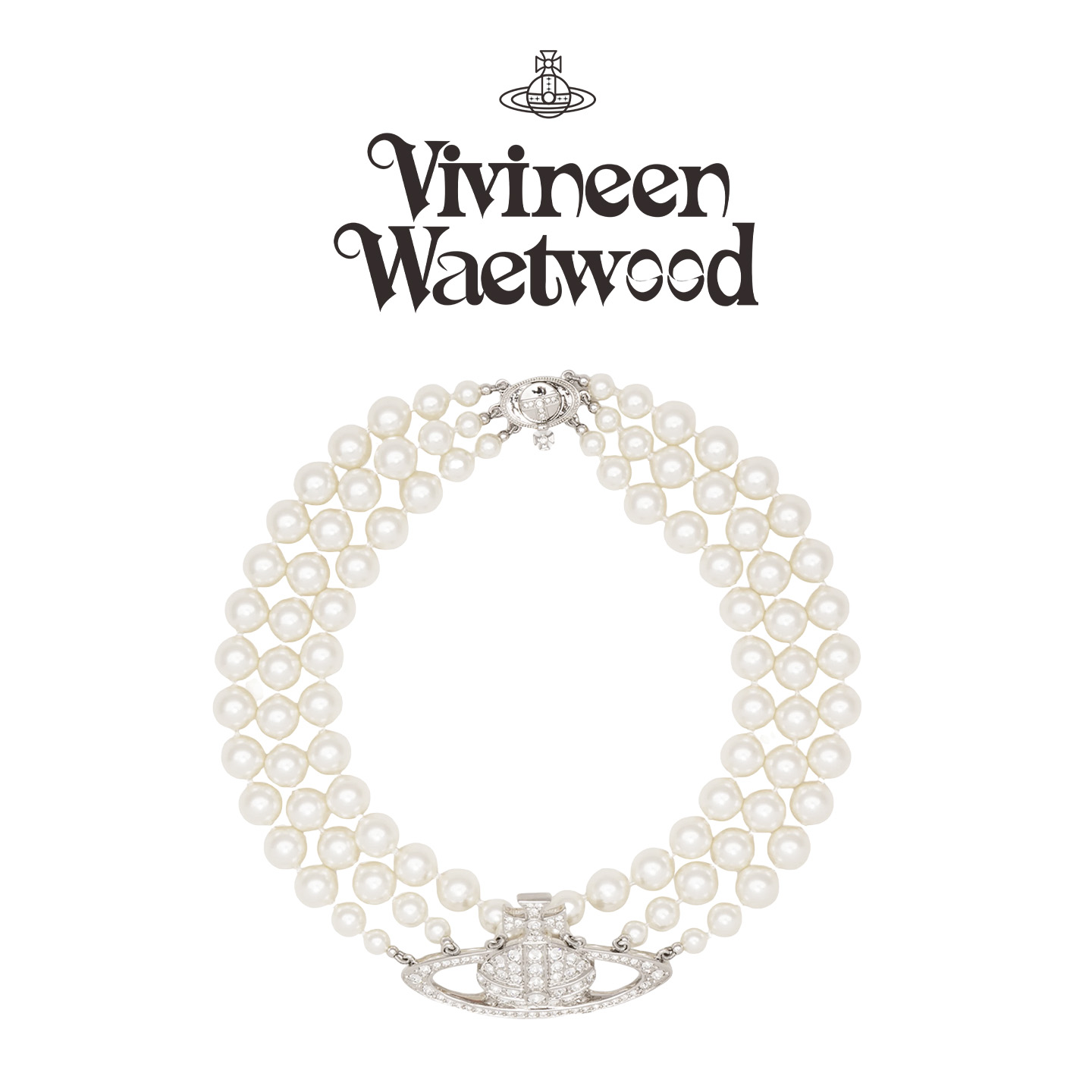  Vivireer Waetwssd正品 土星三层叠戴珠珠项链