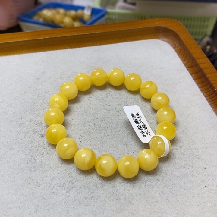 蜜蜡未镶嵌裸石手串