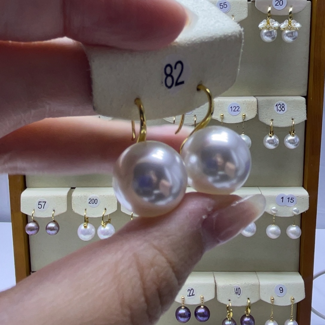 淡水珍珠耳饰银S925镶嵌