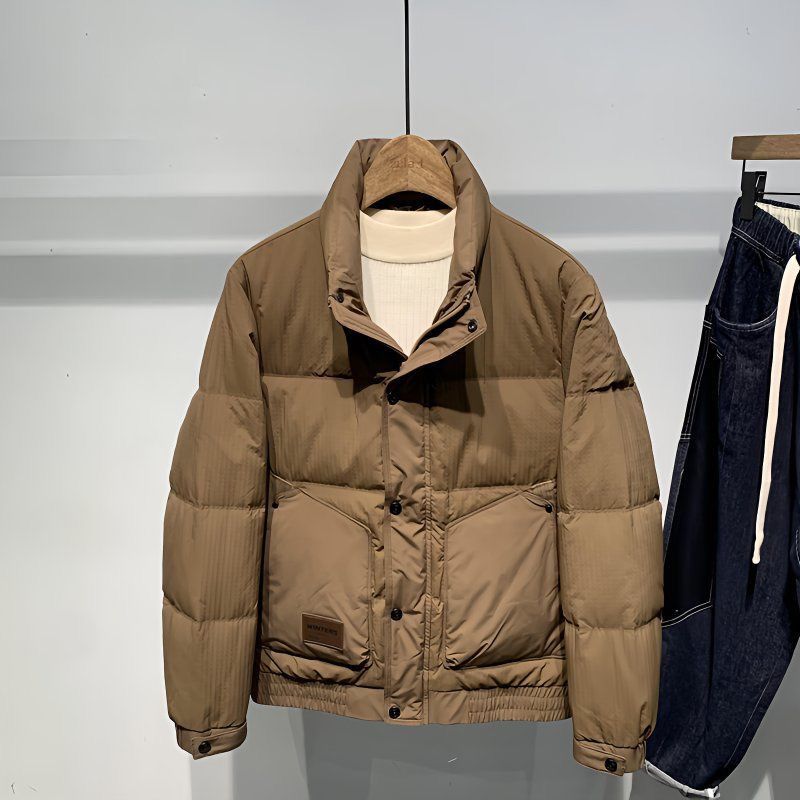 冬季新款防寒服男士短款立领保暖衣服韩版潮牌青年冬装外套男6312